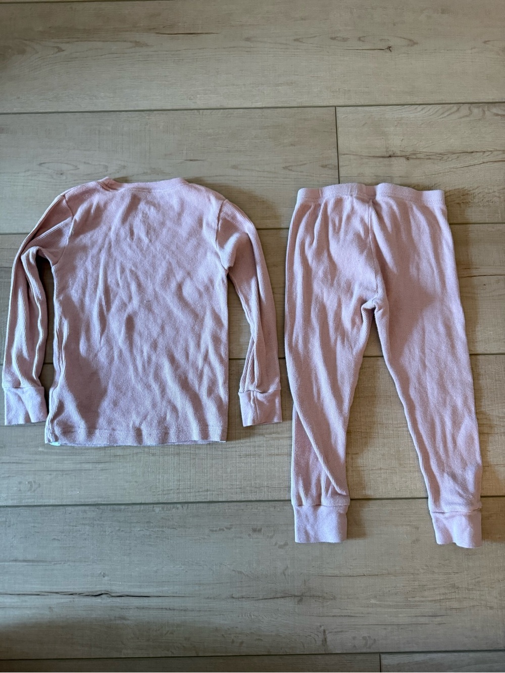 Little Planets Organic Cotton Long Sleeve Pants Pajama Set Mauve Pink 24 Months